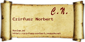 Czirfusz Norbert névjegykártya
