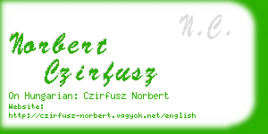 norbert czirfusz business card